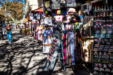 Paris, France - September 14, 2022 Decorative objects and various gift sold in a souvenir shop, tourists take home typical French and Parisian object, the objects are mainly made in France and Europeのeditorial素材