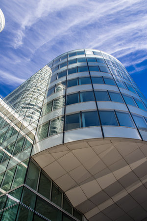 Paris, France - September 12, 2022 Cityscape and architecture of La Defense, a business district...