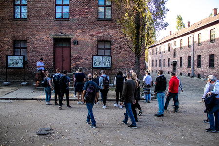 Oswiecim, Poland - October 07, 2022 People visiting Auschwitz, the largest concentration camp complex in the Third Reichのeditorial素材