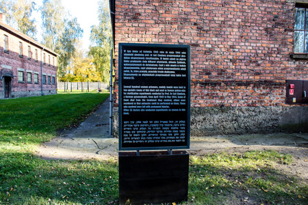 Oswiecim, Poland - October 07, 2022 Auschwitz, the largest concentration camp complex in the Third Reich, both a concentration camp and an extermination center, built for exterminating the jews peopleのeditorial素材