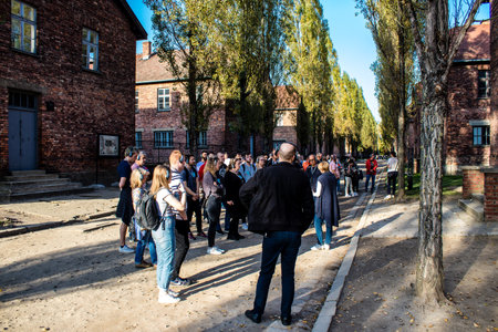 Oswiecim, Poland - October 07, 2022 People visiting Auschwitz, the largest concentration camp complex in the Third Reichのeditorial素材
