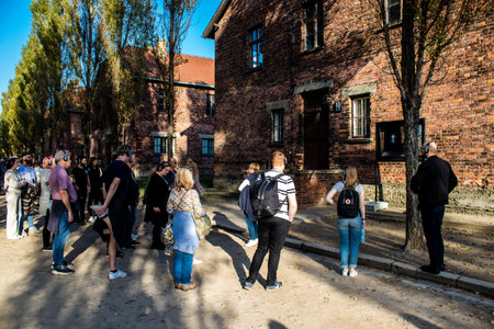 Oswiecim, Poland - October 07, 2022 People visiting Auschwitz, the largest concentration camp complex in the Third Reichのeditorial素材