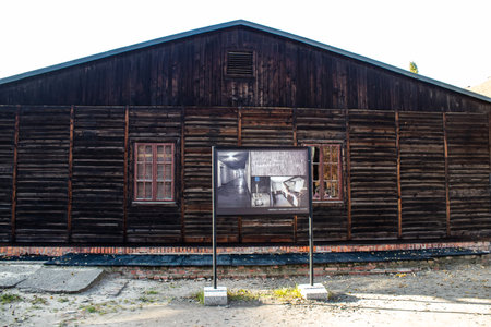 Oswiecim, Poland - October 07, 2022 Auschwitz, the largest concentration camp complex in the Third Reich, both a concentration camp and an extermination center, built for exterminating the jews peopleのeditorial素材