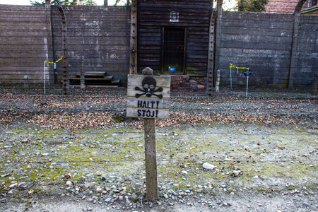 Oswiecim, Poland - October 07, 2022 Auschwitz, the largest concentration camp complex in the Third Reich, both a concentration camp and an extermination center, built for exterminating the jews peopleのeditorial素材