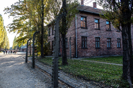 Oswiecim, Poland - October 07, 2022 Auschwitz, the largest concentration camp complex in the Third Reich, both a concentration camp and an extermination center, built for exterminating the jews peopleのeditorial素材