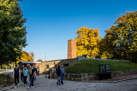 Oswiecim, Poland - October 07, 2022 People visiting Auschwitz, the largest concentration camp complex in the Third Reichのeditorial素材