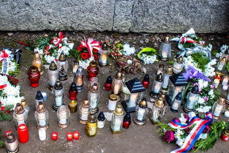 Oswiecim, Poland - October 07, 2022 Auschwitz, the largest concentration camp complex in the Third Reich, both a concentration camp and an extermination center, built for exterminating the jews peopleのeditorial素材