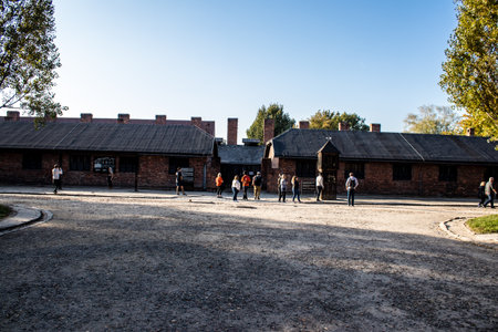 Oswiecim, Poland - October 07, 2022 People visiting Auschwitz, the largest concentration camp complex in the Third Reichのeditorial素材