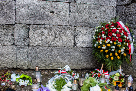 Oswiecim, Poland - October 07, 2022 Auschwitz, the largest concentration camp complex in the Third Reich, both a concentration camp and an extermination center, built for exterminating the jews peopleのeditorial素材