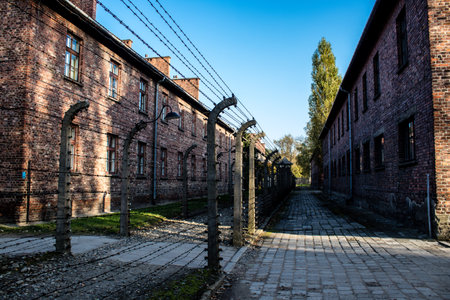 Oswiecim, Poland - October 07, 2022 Auschwitz, the largest concentration camp complex in the Third Reich, both a concentration camp and an extermination center, built for exterminating the jews peopleのeditorial素材