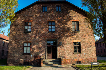Oswiecim, Poland - October 07, 2022 Auschwitz, the largest concentration camp complex in the Third Reich, both a concentration camp and an extermination center, built for exterminating the jews peopleのeditorial素材