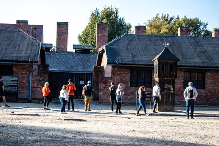 Oswiecim, Poland - October 07, 2022 People visiting Auschwitz, the largest concentration camp complex in the Third Reichのeditorial素材