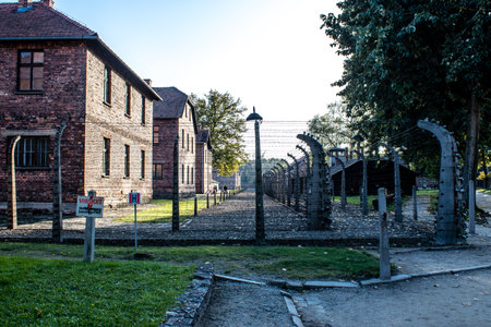 Oswiecim, Poland - October 07, 2022 Auschwitz, the largest concentration camp complex in the Third Reich, both a concentration camp and an extermination center, built for exterminating the jews peopleのeditorial素材