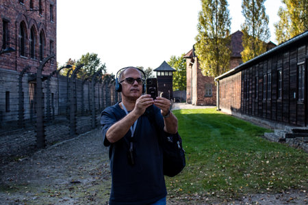 Oswiecim, Poland - October 07, 2022 People visiting Auschwitz, the largest concentration camp complex in the Third Reichのeditorial素材