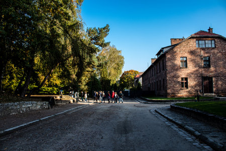 Oswiecim, Poland - October 07, 2022 People visiting Auschwitz, the largest concentration camp complex in the Third Reichのeditorial素材