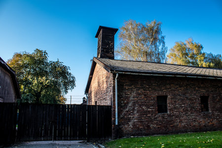 Oswiecim, Poland - October 07, 2022 Auschwitz, the largest concentration camp complex in the Third Reich, both a concentration camp and an extermination center, built for exterminating the jews peopleのeditorial素材