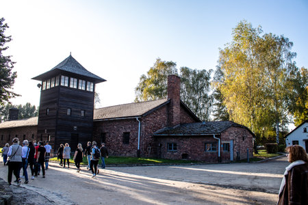 Oswiecim, Poland - October 07, 2022 People visiting Auschwitz, the largest concentration camp complex in the Third Reichのeditorial素材