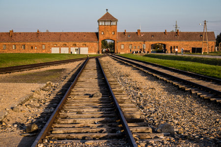 Oswiecim, Poland - October 07, 2022 Birkenau, the largest concentration camp complex in the Third Reich, both a concentration camp and an extermination center, built for exterminating the jews peopleのeditorial素材