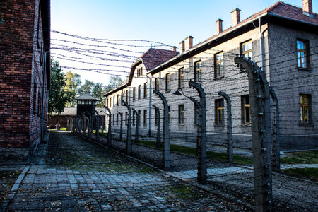 Oswiecim, Poland - October 07, 2022 Auschwitz, the largest concentration camp complex in the Third Reich, both a concentration camp and an extermination center, built for exterminating the jews peopleのeditorial素材
