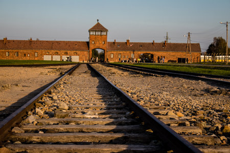 Oswiecim, Poland - October 07, 2022 Birkenau, the largest concentration camp complex in the Third Reich, both a concentration camp and an extermination center, built for exterminating the jews peopleのeditorial素材