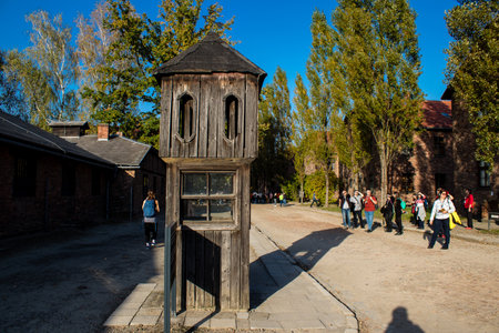 Oswiecim, Poland - October 07, 2022 Auschwitz, the largest concentration camp complex in the Third Reich, both a concentration camp and an extermination center, built for exterminating the jews peopleのeditorial素材