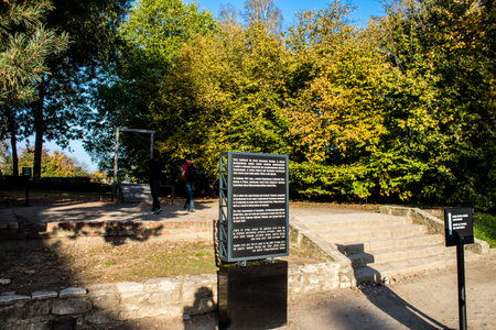 Oswiecim, Poland - October 07, 2022 Auschwitz, the largest concentration camp complex in the Third Reich, both a concentration camp and an extermination center, built for exterminating the jews peopleのeditorial素材