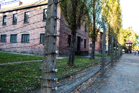 Oswiecim, Poland - October 07, 2022 Auschwitz, the largest concentration camp complex in the Third Reich, both a concentration camp and an extermination center, built for exterminating the jews peopleのeditorial素材