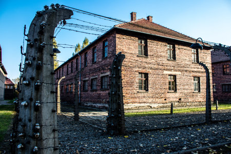 Oswiecim, Poland - October 07, 2022 Auschwitz, the largest concentration camp complex in the Third Reich, both a concentration camp and an extermination center, built for exterminating the jews peopleのeditorial素材