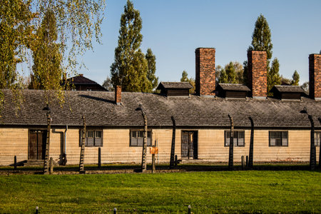 Oswiecim, Poland - October 07, 2022 Auschwitz, the largest concentration camp complex in the Third Reich, both a concentration camp and an extermination center, built for exterminating the jews peopleのeditorial素材
