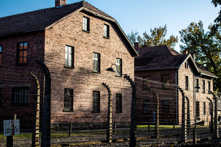 Oswiecim, Poland - October 07, 2022 Auschwitz, the largest concentration camp complex in the Third Reich, both a concentration camp and an extermination center, built for exterminating the jews peopleのeditorial素材