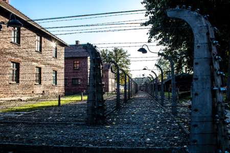 Oswiecim, Poland - October 07, 2022 Auschwitz, the largest concentration camp complex in the Third Reich, both a concentration camp and an extermination center, built for exterminating the jews peopleのeditorial素材