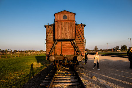 Oswiecim, Poland - October 07, 2022 Birkenau, the largest concentration camp complex in the Third Reich, both a concentration camp and an extermination center, built for exterminating the jews peopleのeditorial素材