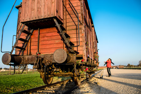 Oswiecim, Poland - October 07, 2022 Birkenau, the largest concentration camp complex in the Third Reich, both a concentration camp and an extermination center, built for exterminating the jews peopleのeditorial素材