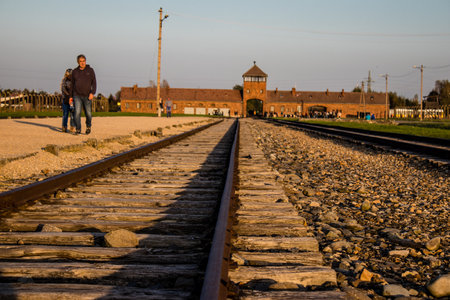 Oswiecim, Poland - October 07, 2022 Birkenau, the largest concentration camp complex in the Third Reich, both a concentration camp and an extermination center, built for exterminating the jews peopleのeditorial素材