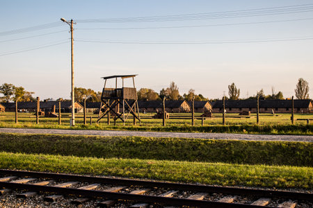 Oswiecim, Poland - October 07, 2022 Birkenau, the largest concentration camp complex in the Third Reich, both a concentration camp and an extermination center, built for exterminating the jews peopleのeditorial素材
