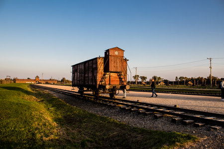Oswiecim, Poland - October 07, 2022 Birkenau, the largest concentration camp complex in the Third Reich, both a concentration camp and an extermination center, built for exterminating the jews peopleのeditorial素材