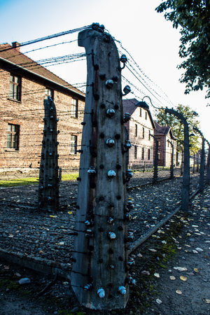 Oswiecim, Poland - October 07, 2022 Auschwitz, the largest concentration camp complex in the Third Reich, both a concentration camp and an extermination center, built for exterminating the jews peopleのeditorial素材