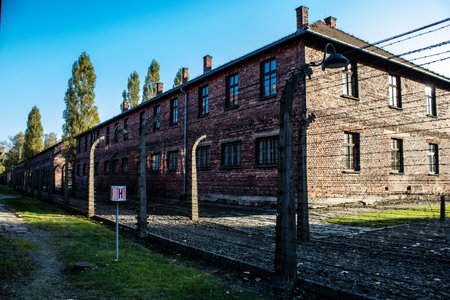 Oswiecim, Poland - October 07, 2022 Auschwitz, the largest concentration camp complex in the Third Reich, both a concentration camp and an extermination center, built for exterminating the jews peopleのeditorial素材