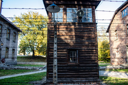 Oswiecim, Poland - October 07, 2022 Auschwitz, the largest concentration camp complex in the Third Reich, both a concentration camp and an extermination center, built for exterminating the jews peopleのeditorial素材