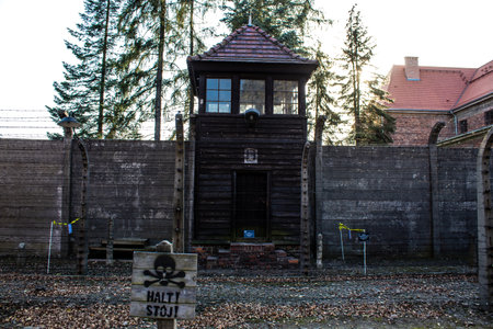 Oswiecim, Poland - October 07, 2022 Auschwitz, the largest concentration camp complex in the Third Reich, both a concentration camp and an extermination center, built for exterminating the jews peopleのeditorial素材