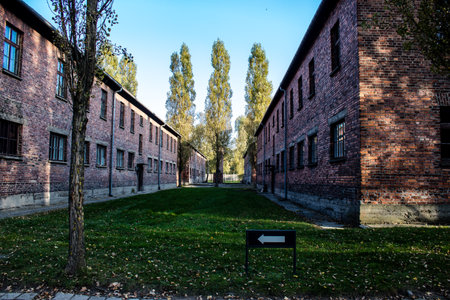 Oswiecim, Poland - October 07, 2022 Auschwitz, the largest concentration camp complex in the Third Reich, both a concentration camp and an extermination center, built for exterminating the jews peopleのeditorial素材