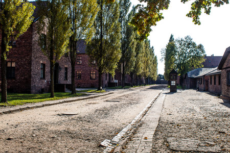 Oswiecim, Poland - October 07, 2022 Auschwitz, the largest concentration camp complex in the Third Reich, both a concentration camp and an extermination center, built for exterminating the jews peopleのeditorial素材