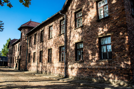Oswiecim, Poland - October 07, 2022 Auschwitz, the largest concentration camp complex in the Third Reich, both a concentration camp and an extermination center, built for exterminating the jews peopleのeditorial素材