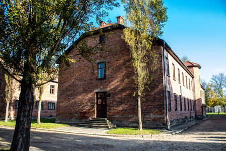 Oswiecim, Poland - October 07, 2022 Auschwitz, the largest concentration camp complex in the Third Reich, both a concentration camp and an extermination center, built for exterminating the jews peopleのeditorial素材