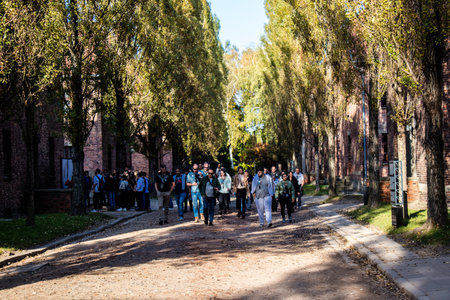 Oswiecim, Poland - October 07, 2022 People visiting Auschwitz, the largest concentration camp complex in the Third Reichのeditorial素材