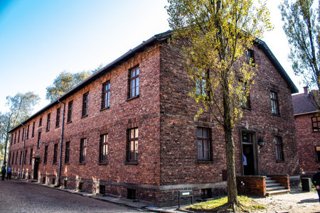 Oswiecim, Poland - October 07, 2022 Auschwitz, the largest concentration camp complex in the Third Reich, both a concentration camp and an extermination center, built for exterminating the jews peopleのeditorial素材