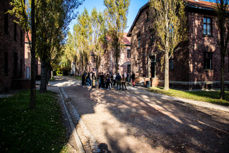 Oswiecim, Poland - October 07, 2022 People visiting Auschwitz, the largest concentration camp complex in the Third Reichのeditorial素材