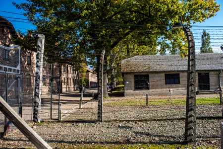 Oswiecim, Poland - October 07, 2022 Auschwitz, the largest concentration camp complex in the Third Reich, both a concentration camp and an extermination center, built for exterminating the jews peopleのeditorial素材