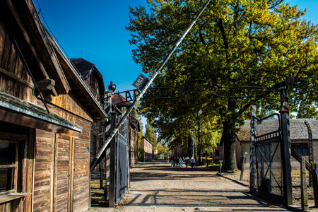 Oswiecim, Poland - October 07, 2022 Auschwitz, the largest concentration camp complex in the Third Reich, both a concentration camp and an extermination center, built for exterminating the jews peopleのeditorial素材