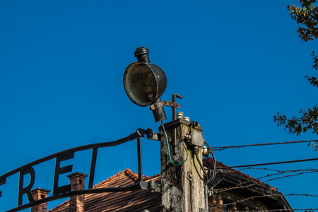 Oswiecim, Poland - October 07, 2022 Auschwitz, the largest concentration camp complex in the Third Reich, both a concentration camp and an extermination center, built for exterminating the jews peopleのeditorial素材